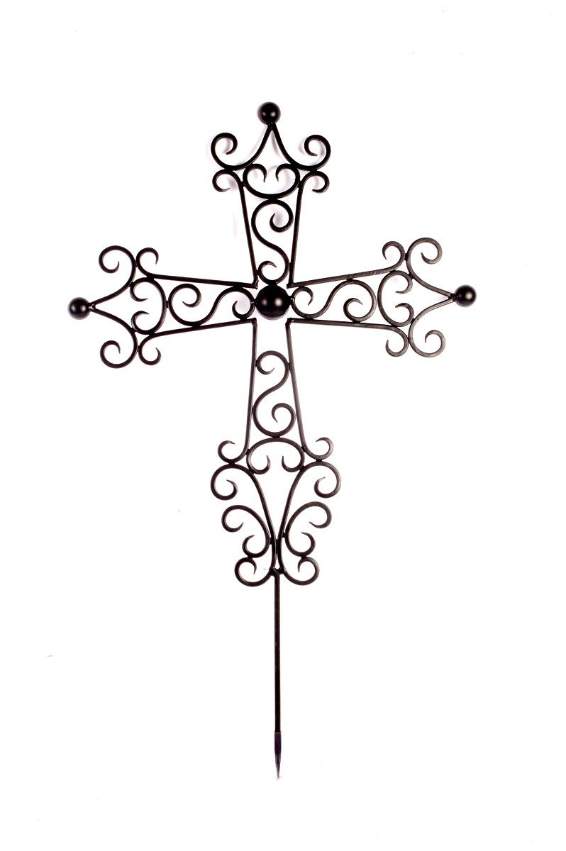 “St Peter” Wrought Iron Scroll Design Grave Marker