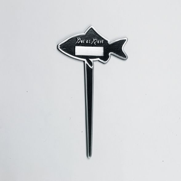 Pet Memorial - (Pet At Rest) - Brass Fish Spiked Pet Memorial - (Pet At Rest) - Brass Fish Spiked