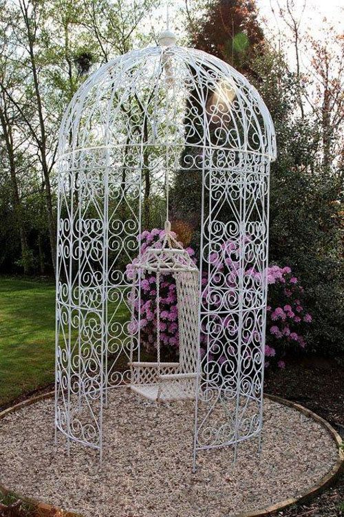 Arched Metal Gazebo In a Garden