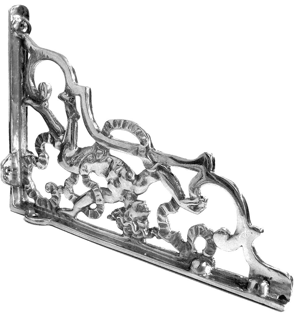 Bright Chrome Large Cherub Shelf Bracket 23 x 34cm