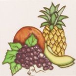 Square Trivet C/W Fruit