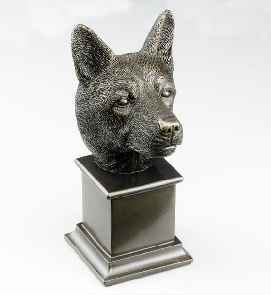 Corgi Bronze Dog Bust Corgi Bronze Dog Bust