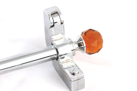 "Amber Fire" Crystal and Chrome Stair Rods - 13mm