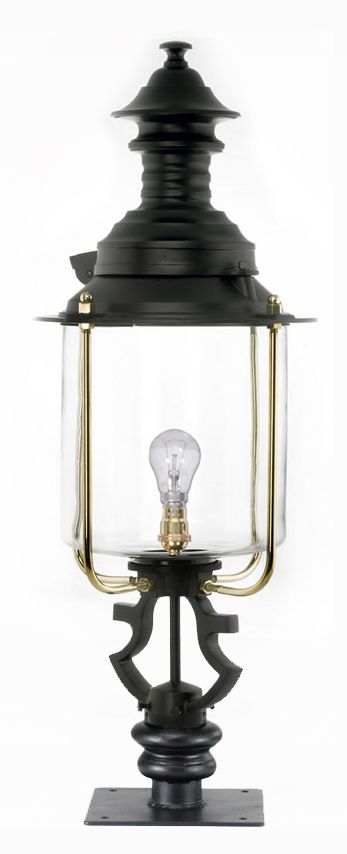 Belgravia Pillar Light and Lantern Set in a Black Finish