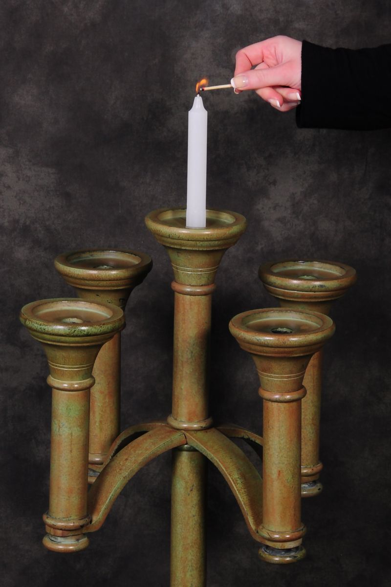 "Royal Ettingham" Gothic Style Candelabra Antique Verdigris