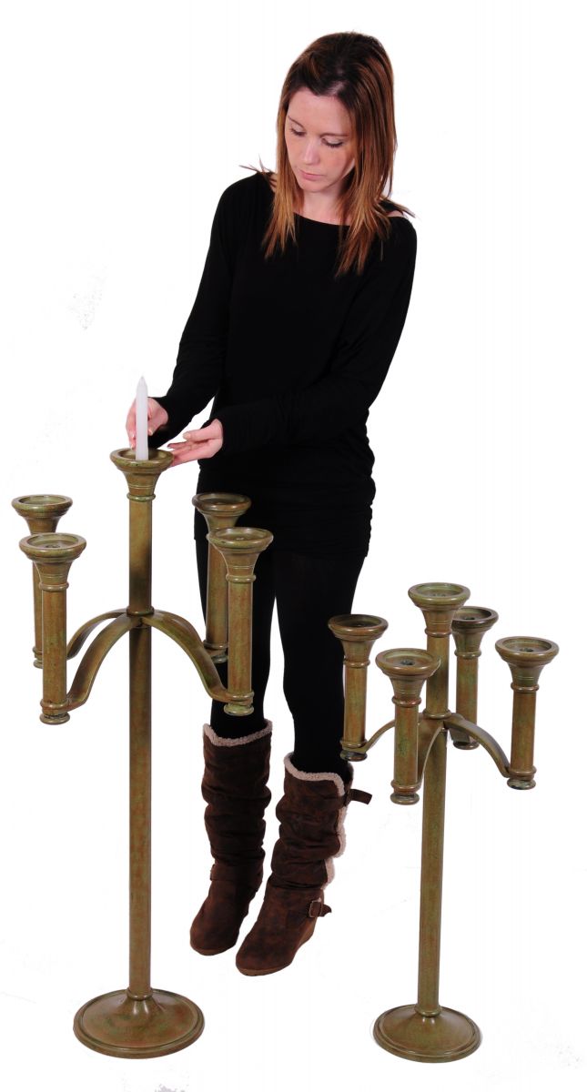 "Royal Ettingham" Gothic Style Candelabra Antique Verdigris