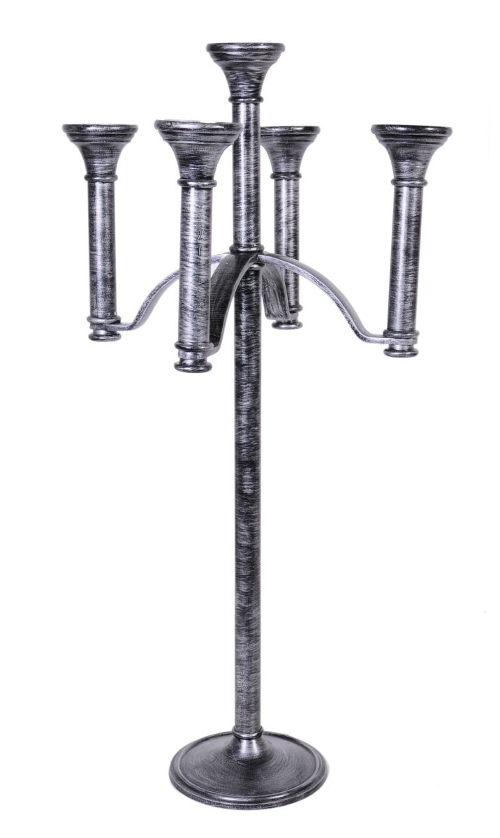 "Royal Ettingham" Gothic Style Candelabra Black and Antique Silver