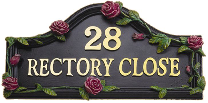 Pink Rose Hand Painted Double Sided House Name Sign