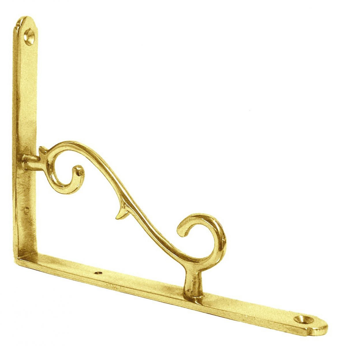 Brass scroll effect shelf bracket 18 x 14cm