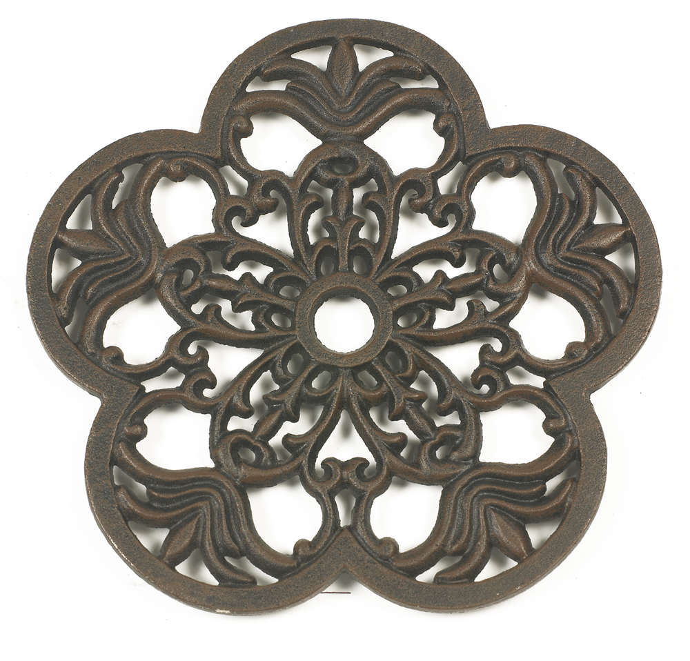 Rustic Cast Iron Flower Trivet Rustic Cast Iron Flower Trivet