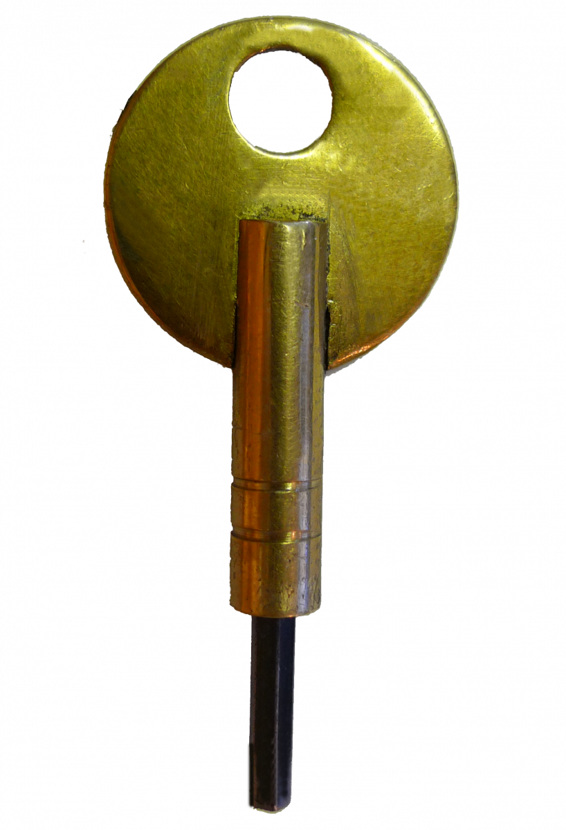 Brass key for locking stay
