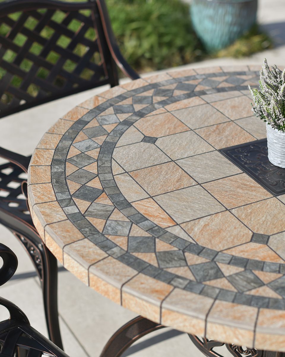 Close-up of the Ceramic Tile Table Top Close-up of the Ceramic Tile Table Top