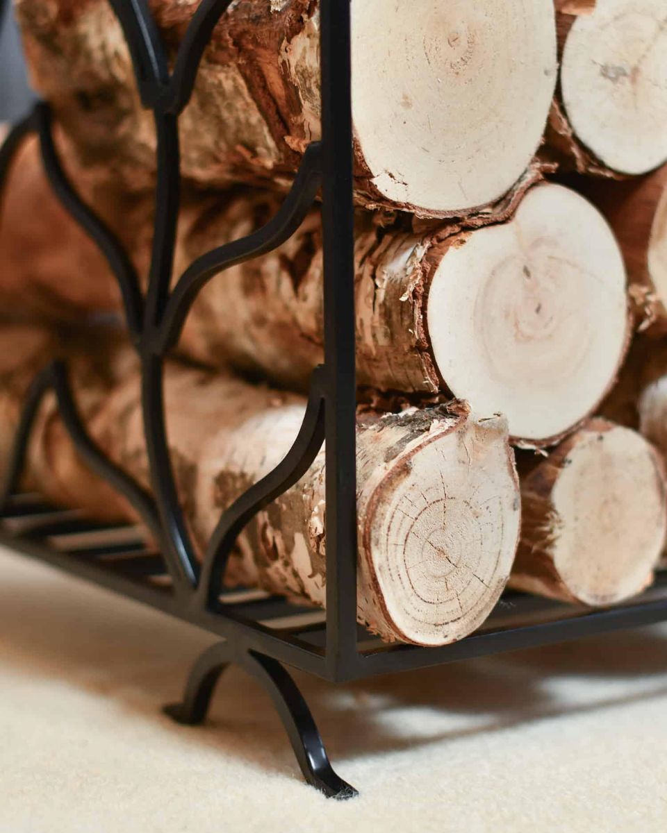 Close-Up of Full "Attingham" Leaf Style Log Rack 