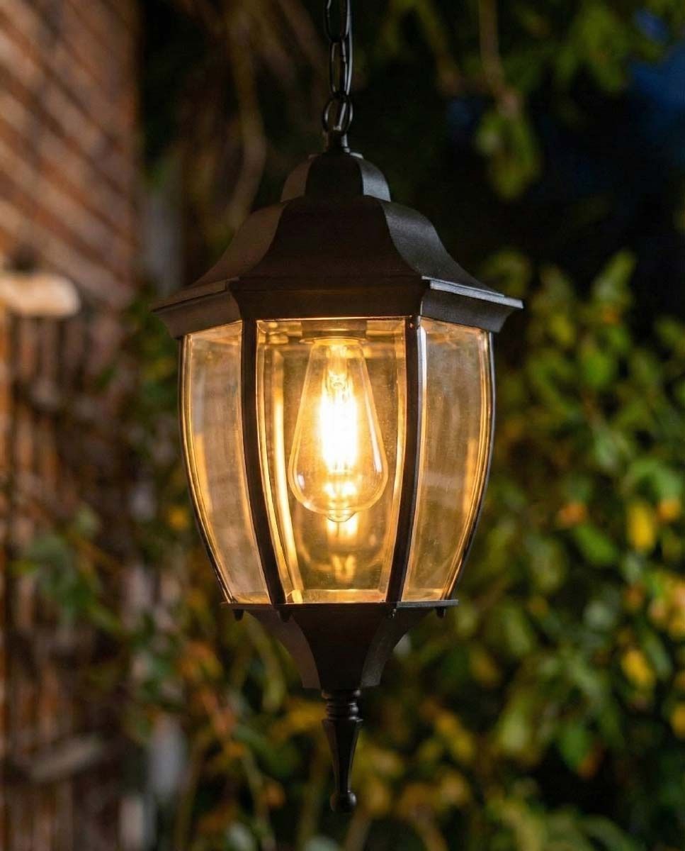 "Barnet" Chain Hanging Lantern Illuminated at Night