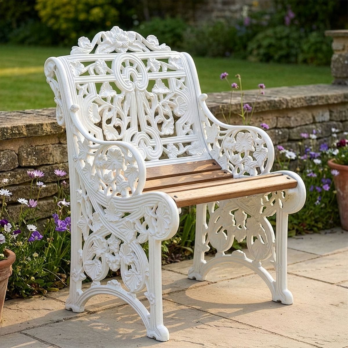 "Belgravia" Single Seat Garden Bench Digital Illustration