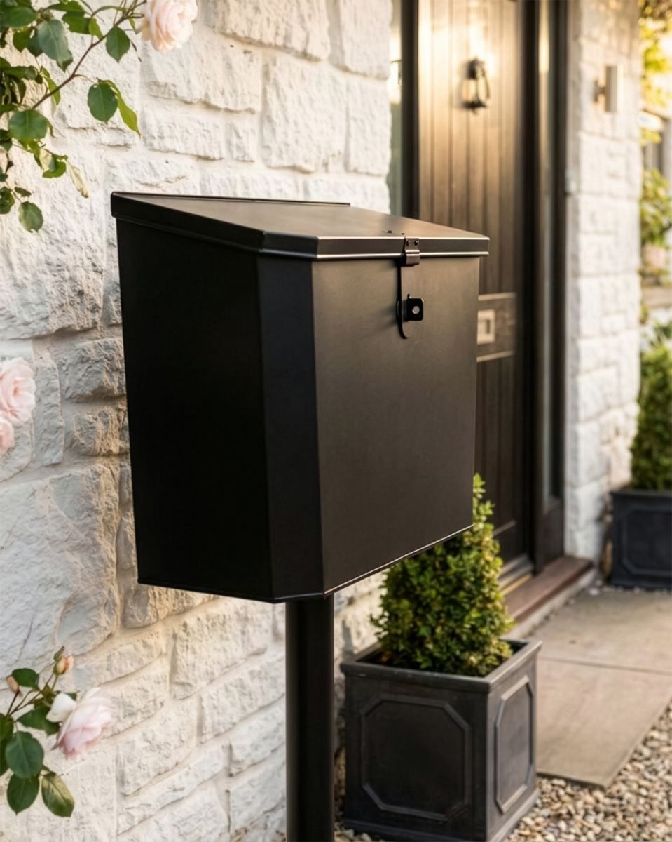 "Billingsgate" Large Secure Parcel Box With Column digital illustration copy