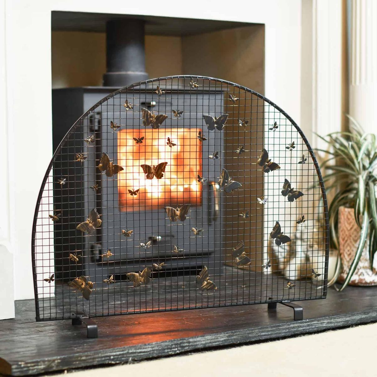 "Butterfly" Black & Bronze Fire Screen