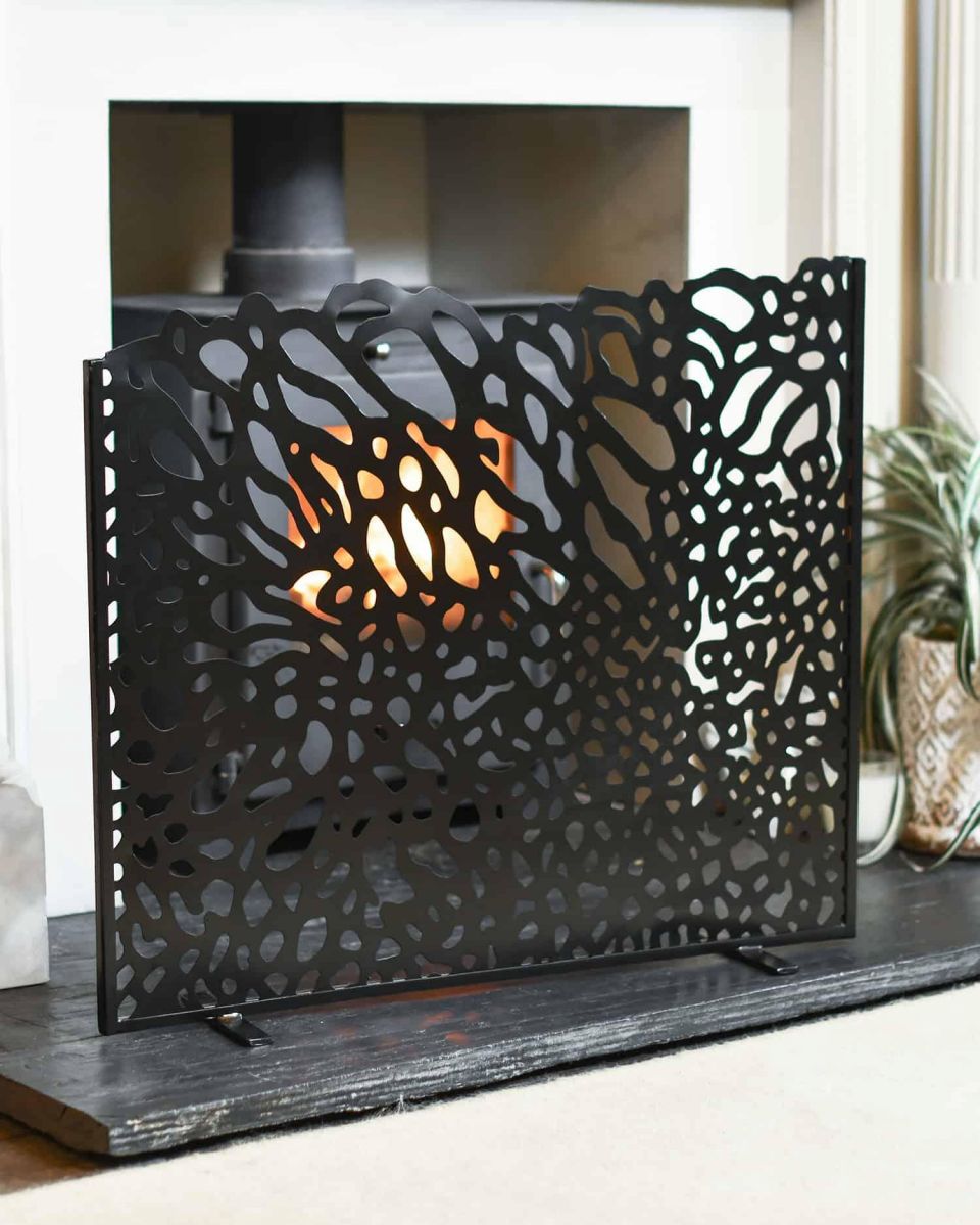 "Butterfly Wings" Fire Screen in Situ