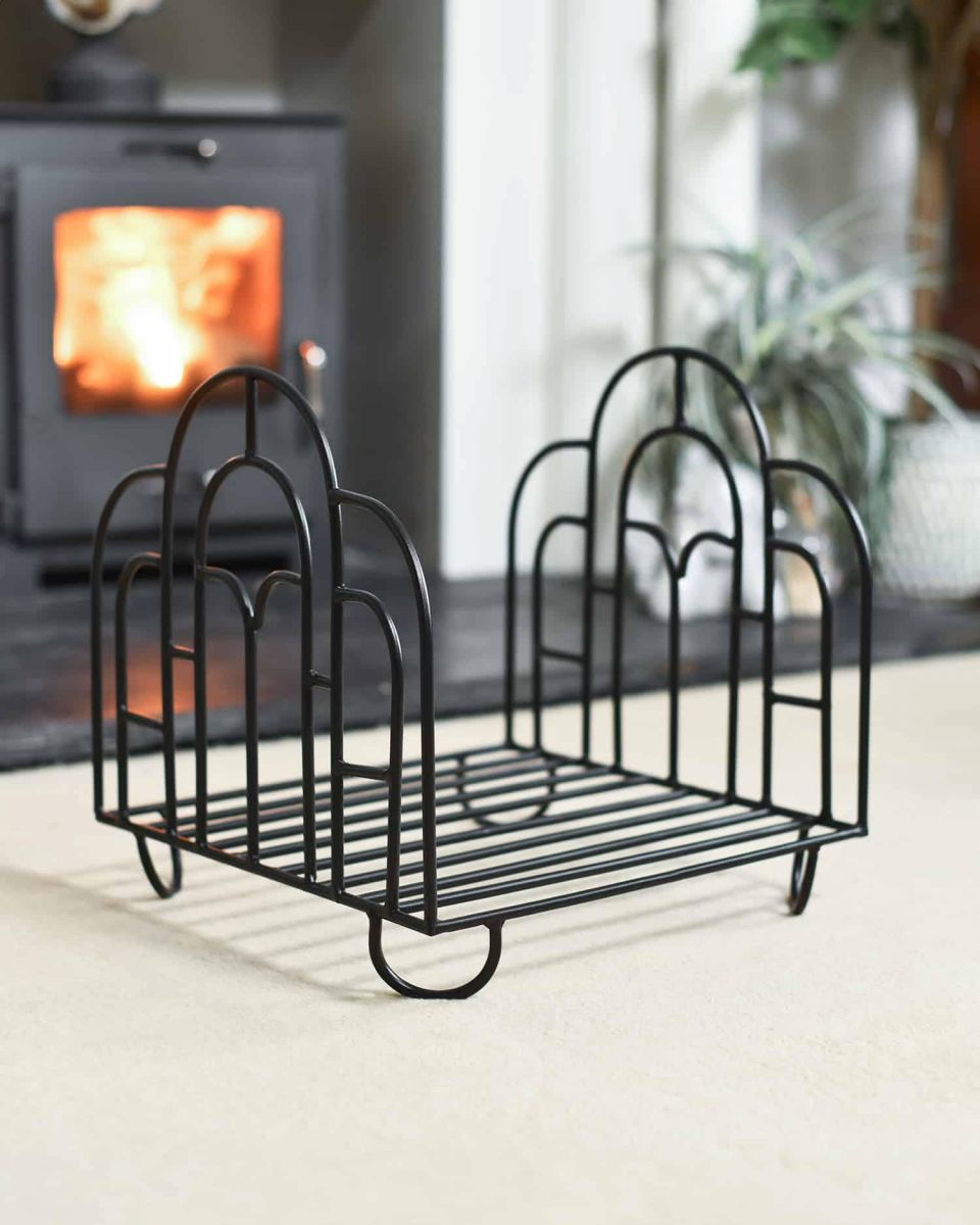 Empty "Clarisa" Art Deco Log Rack