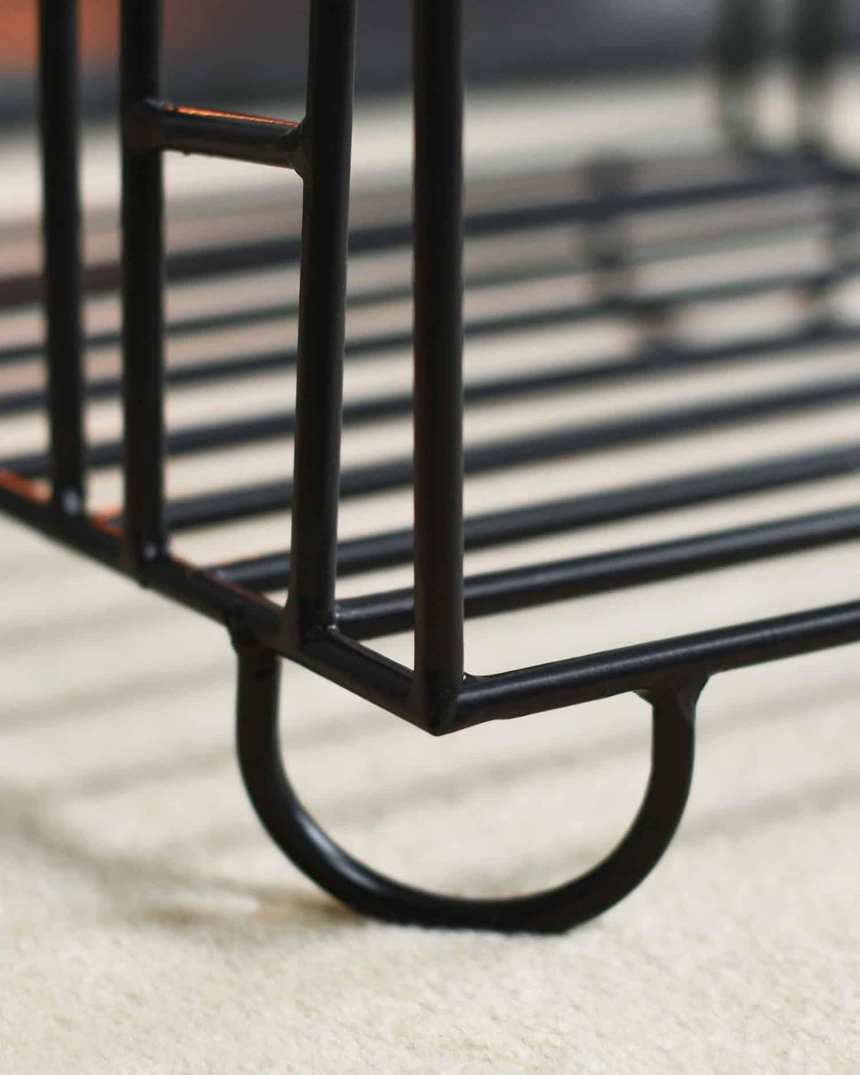 Close-Up of Looped Feet for "Clarisa" Art Deco Log Rack