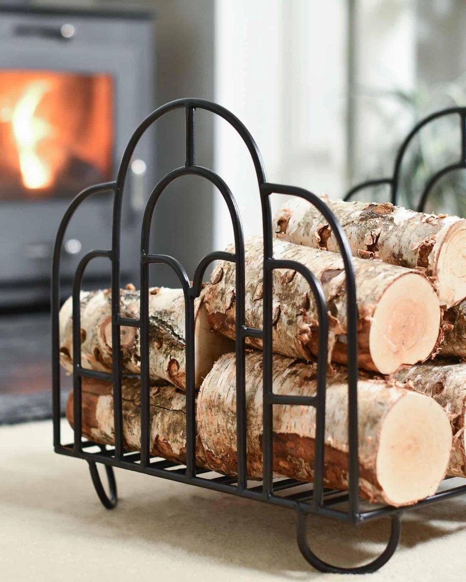 Close-Up of "Clarisa" Art Deco Log Rack