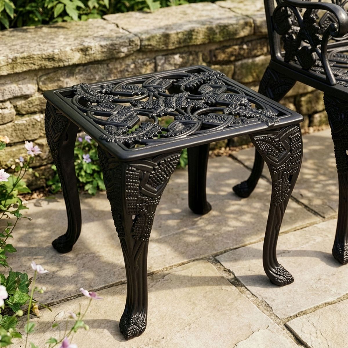 "Coalbrookdale" Cast Aluminium Garden Side Table Digital Illustration