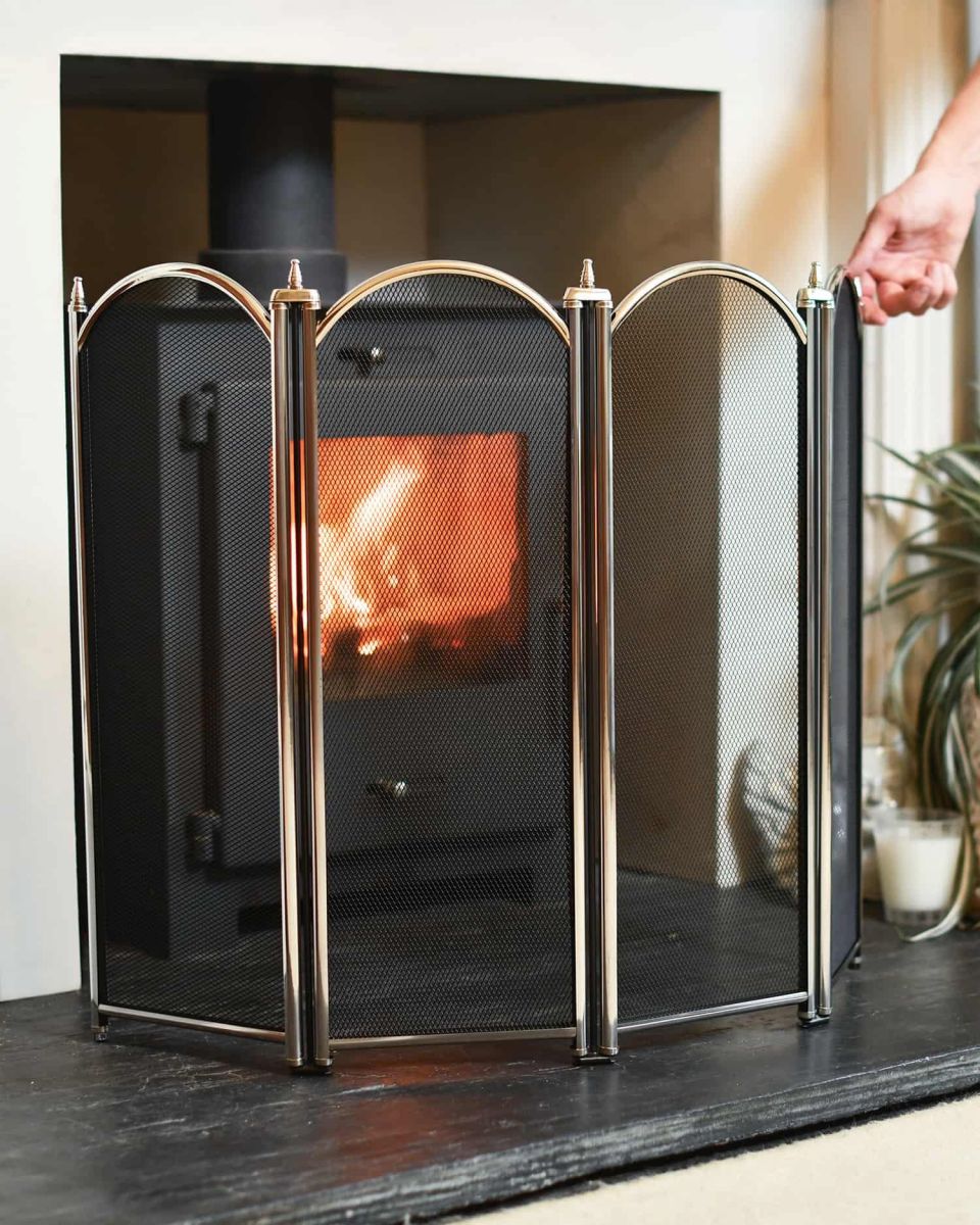 Scale Shot of "Dynasty" Polished Nickel Four Fold Guard