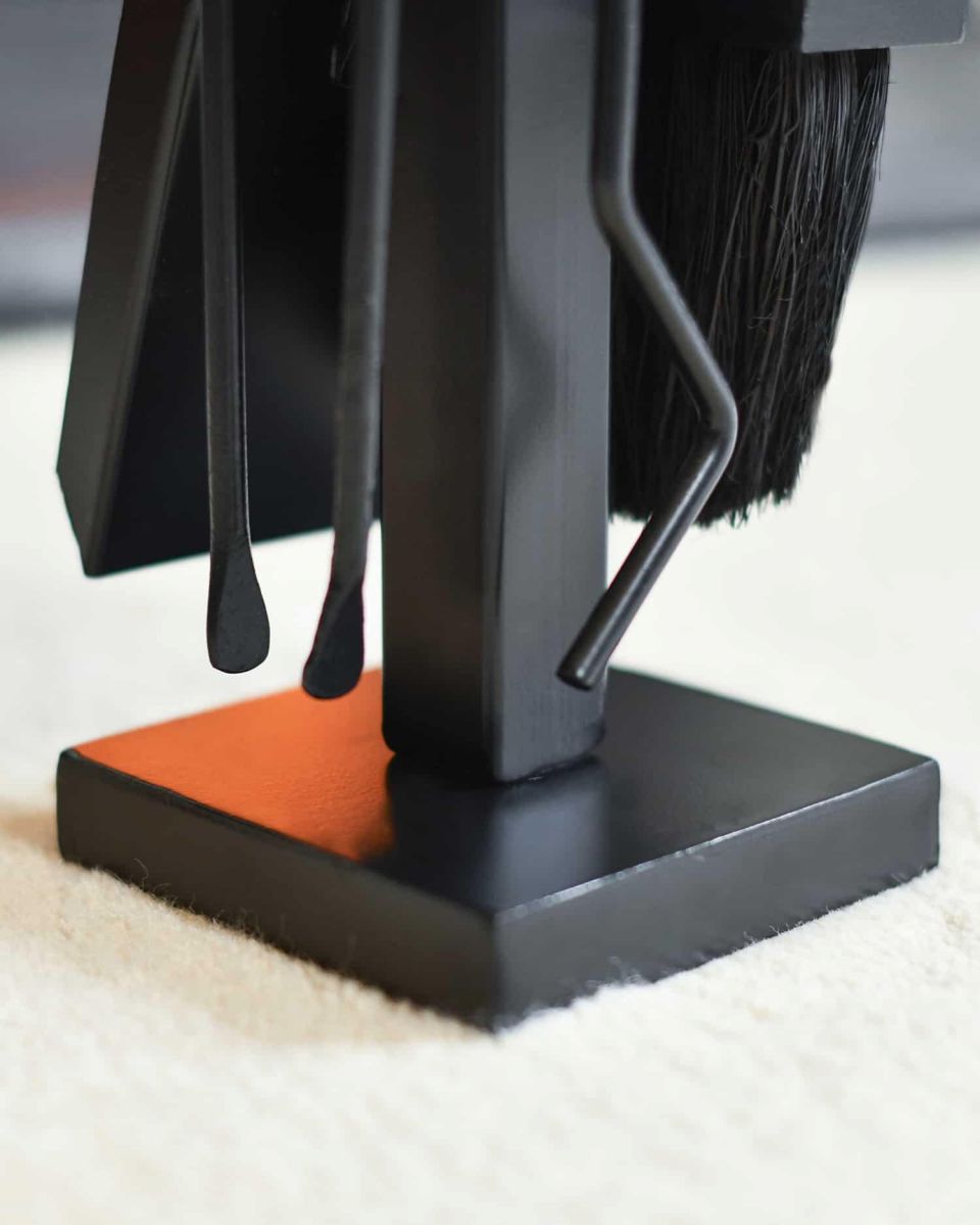 Close-Up of Base for "Francisco" Black Contemporary Fireside Companion Set 40cm