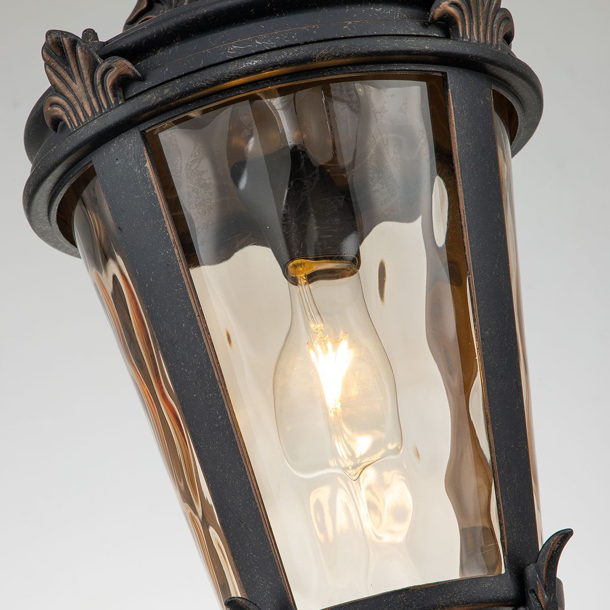 Close up of the Bevelled Glass in the "Halethorpe" Large Hanging Porch Lantern