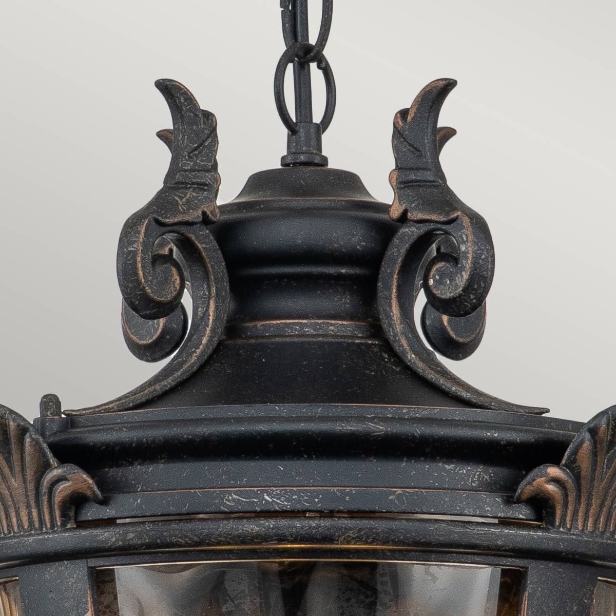 Close-up of the Antique Bronze Finish on the Lantern