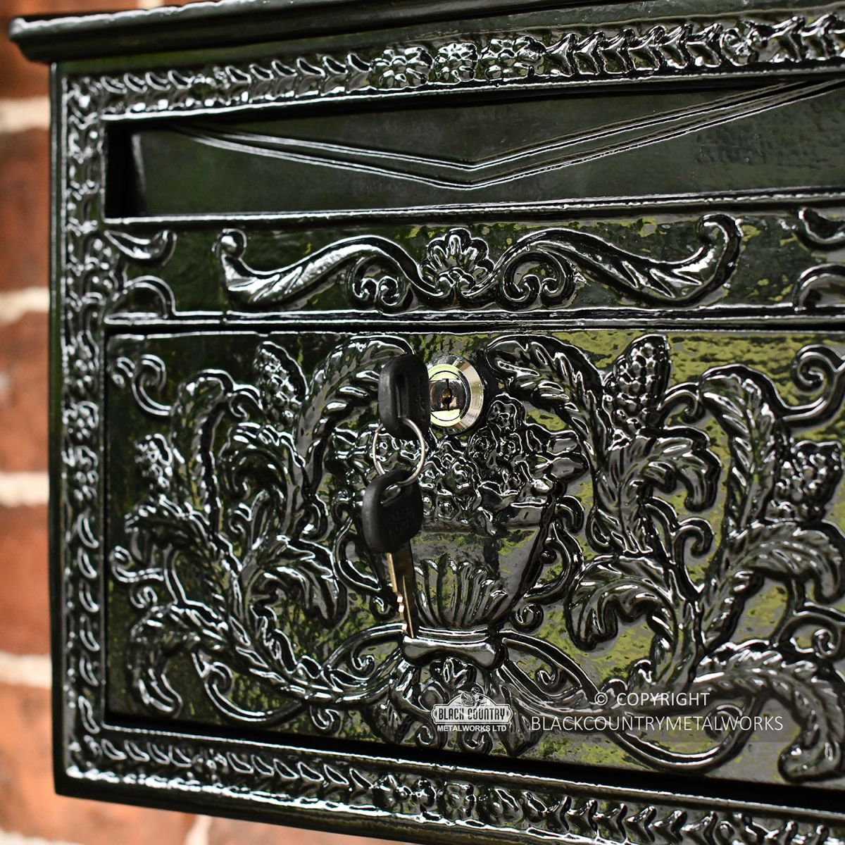Ornate Design on the Front of the Post Box
