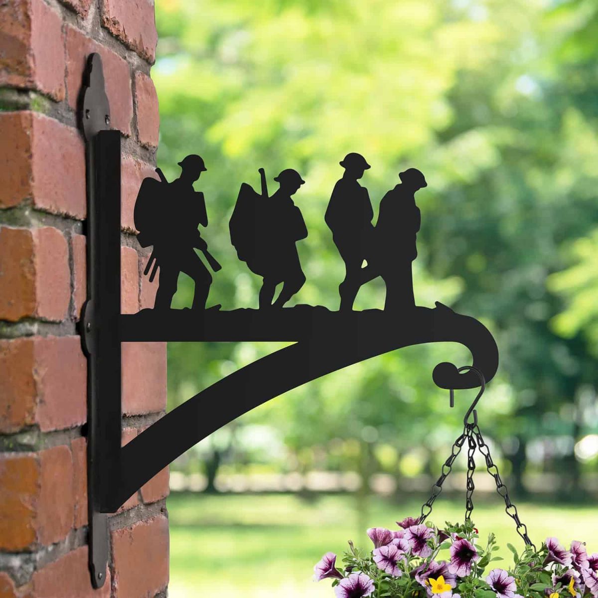 "In Formation" Walking Soldiers Hanging Basket Bracket