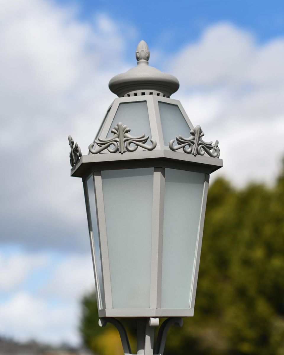 Ornate Traditional Lantern on the Top of the Lamp Post Set