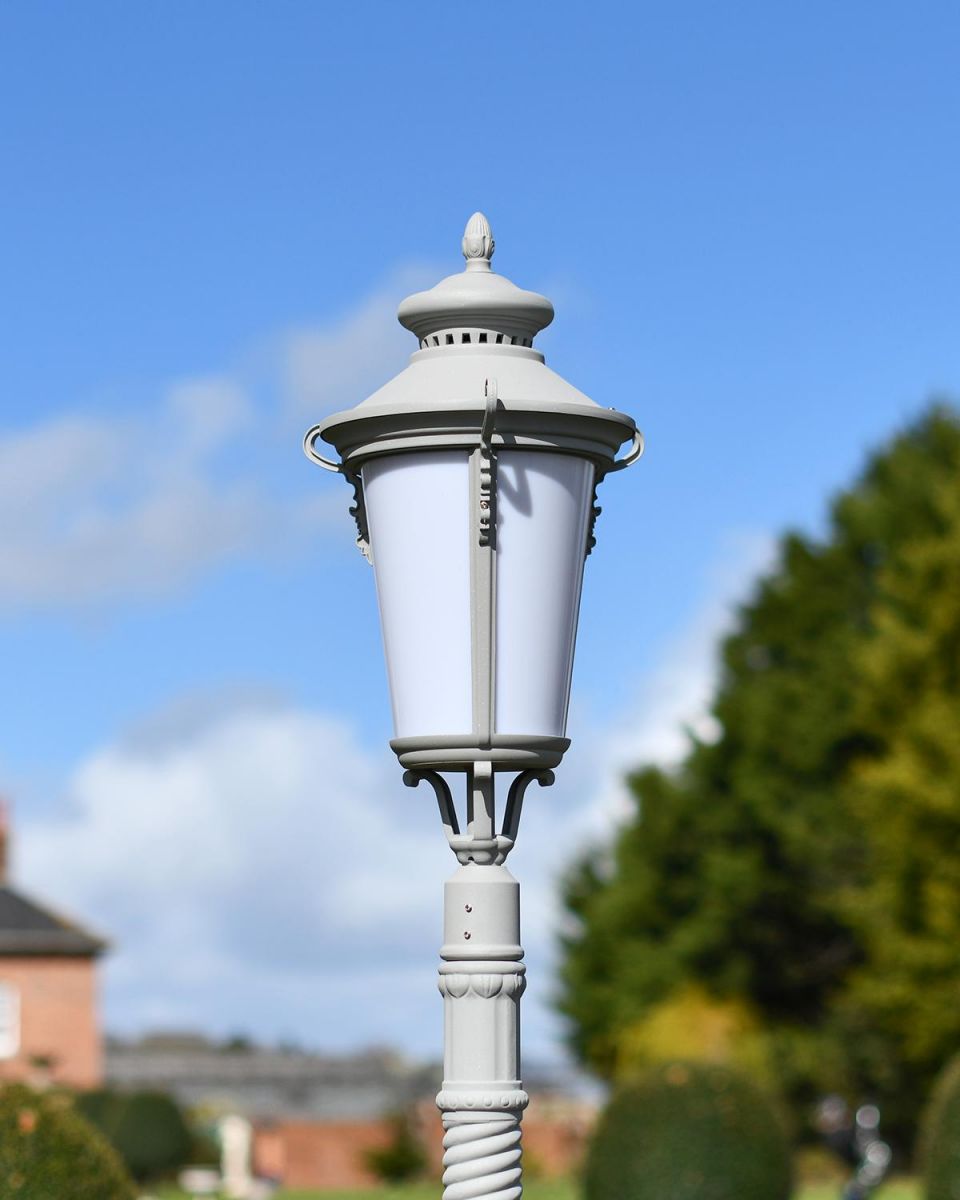 Close-up of the Traditional Lantern on the Top of the Lamp Post