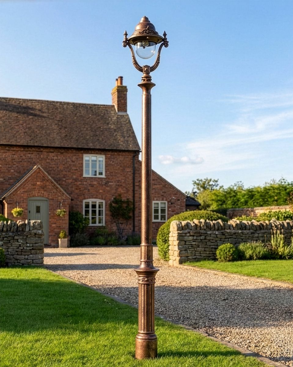 "Lord Octavius" Antique Copper Finish Opulent Cast Iron Lamp Post 2.5m digital illustration