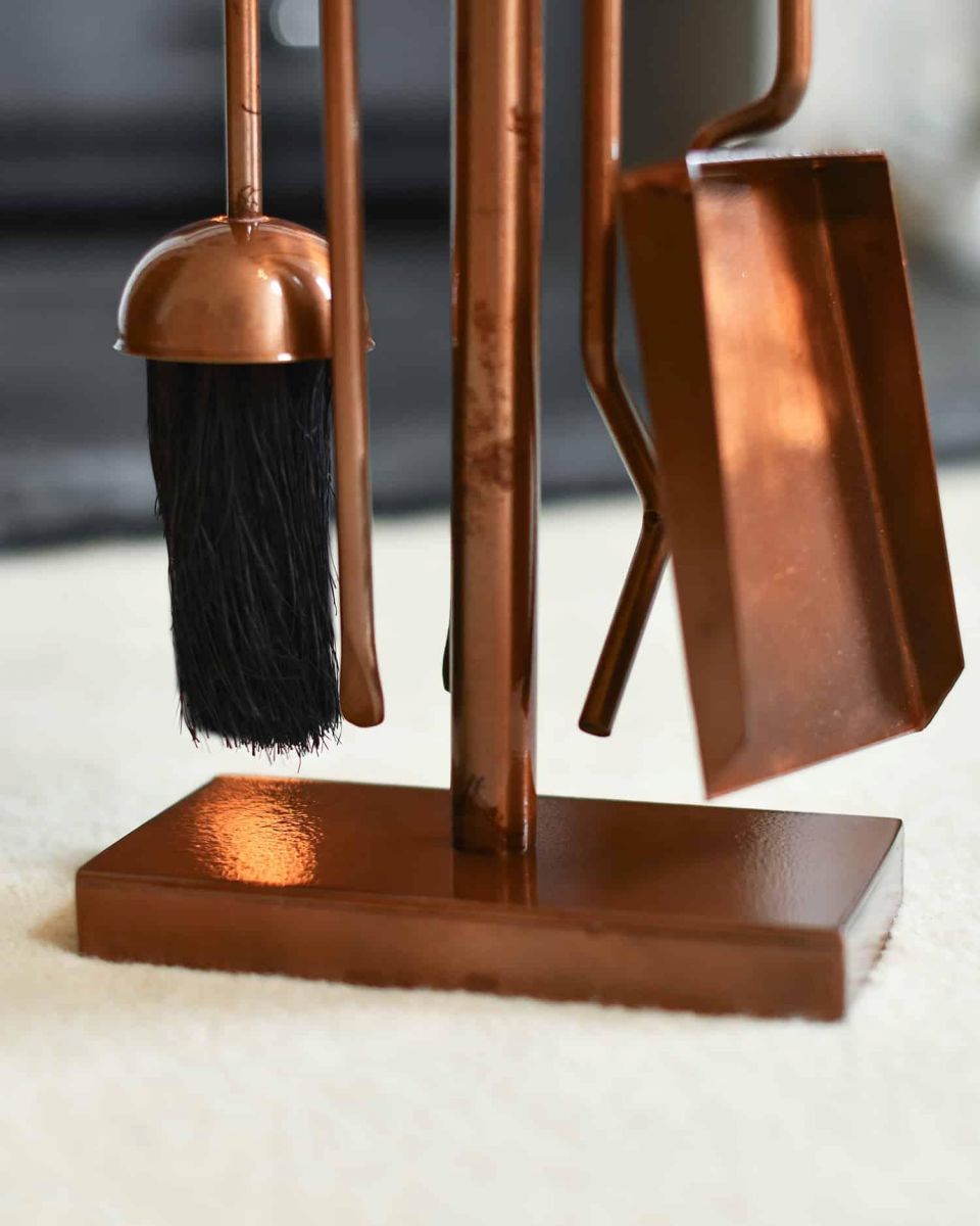 Close-Up of Base for "Middleton" Antique Copper Companion Set 