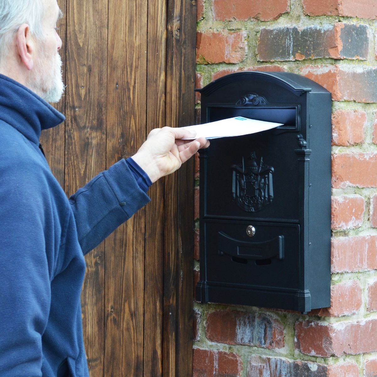 Close-up of the Letter Insert on the Top of the "Midnight Thunder" Dawson Lodge Post Box