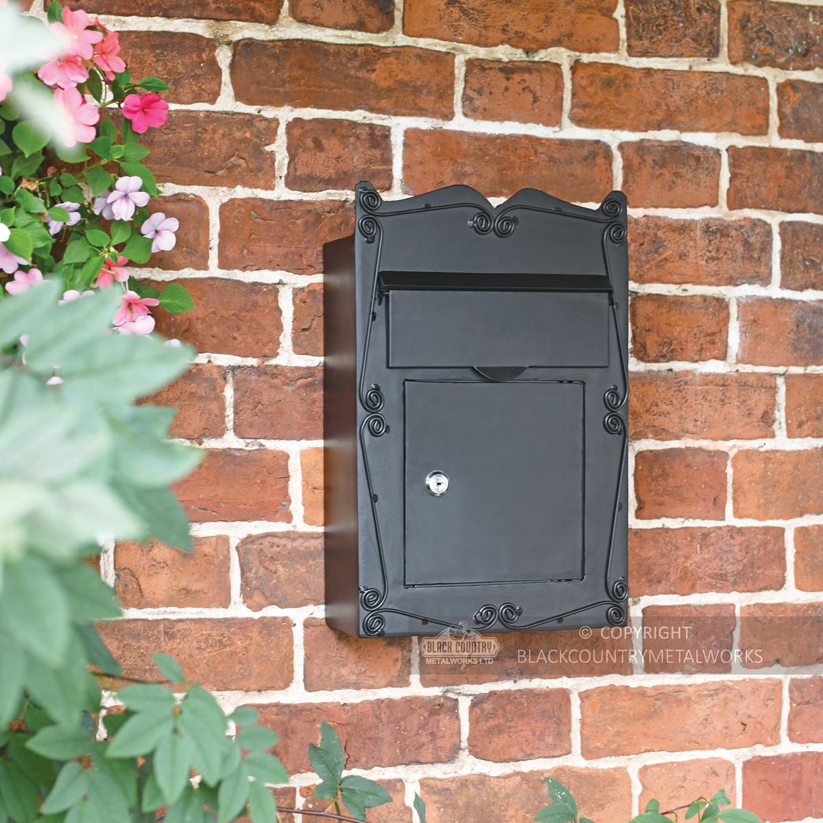 Ornate Design on the "Mulrose" Slim Wall Mounted Post Box