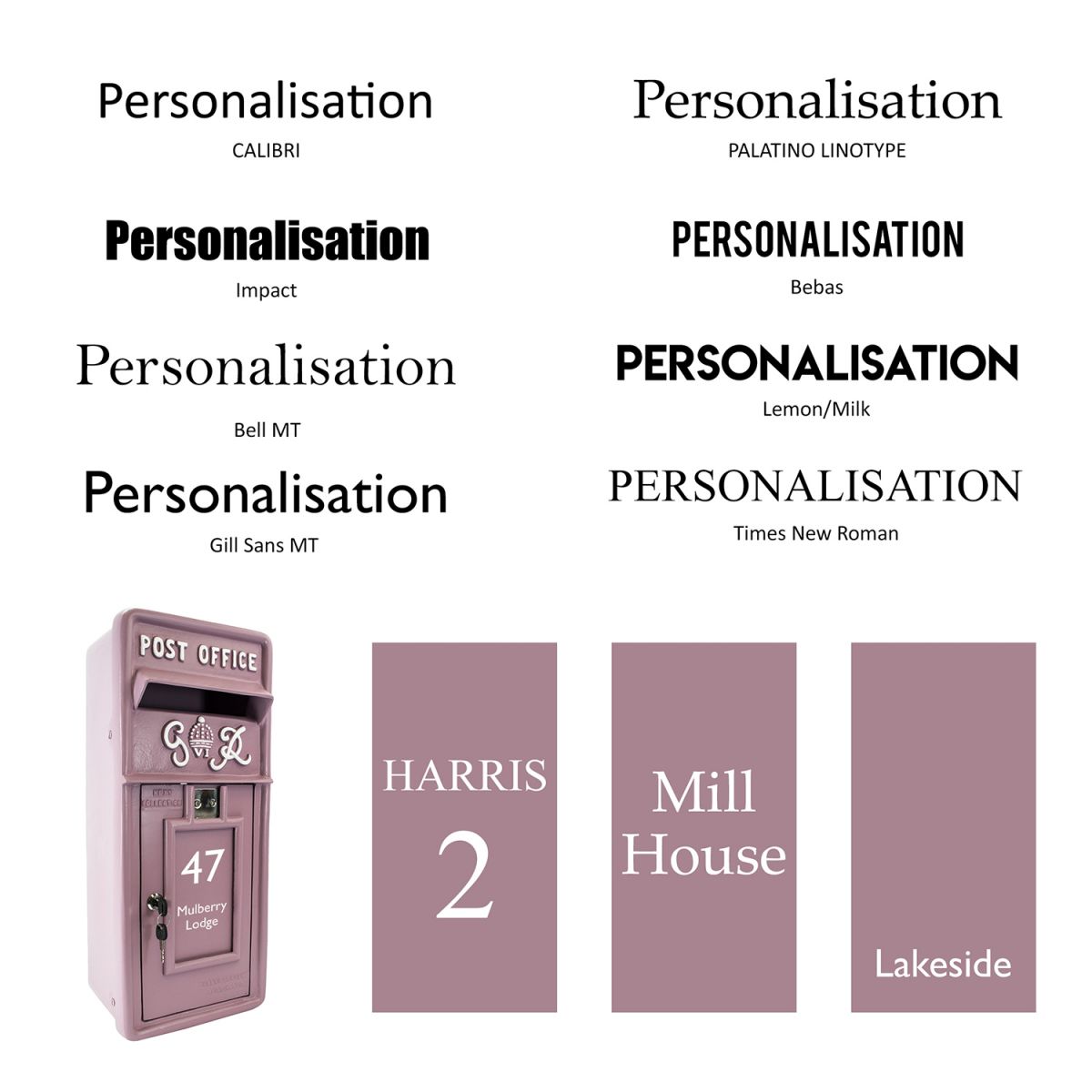 Vinyl Personalisation Available on the Post Box