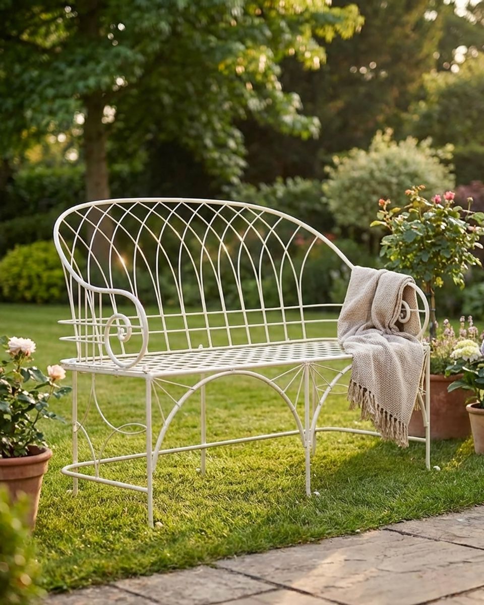 "The Claire" Wrought Iron Bench