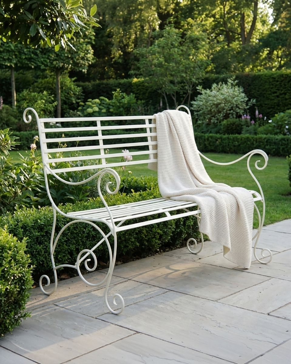 "The Winchester” Wrought Iron Bench ai illustration