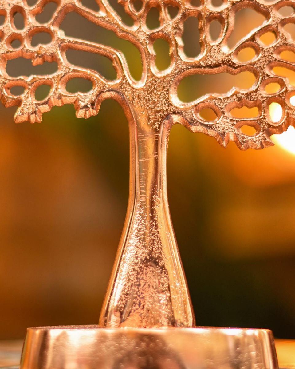 Close-up of the Antique Copper Finish on the Trunk of the Tree Close-up of the Antique Copper Finish on the Trunk of the Tree