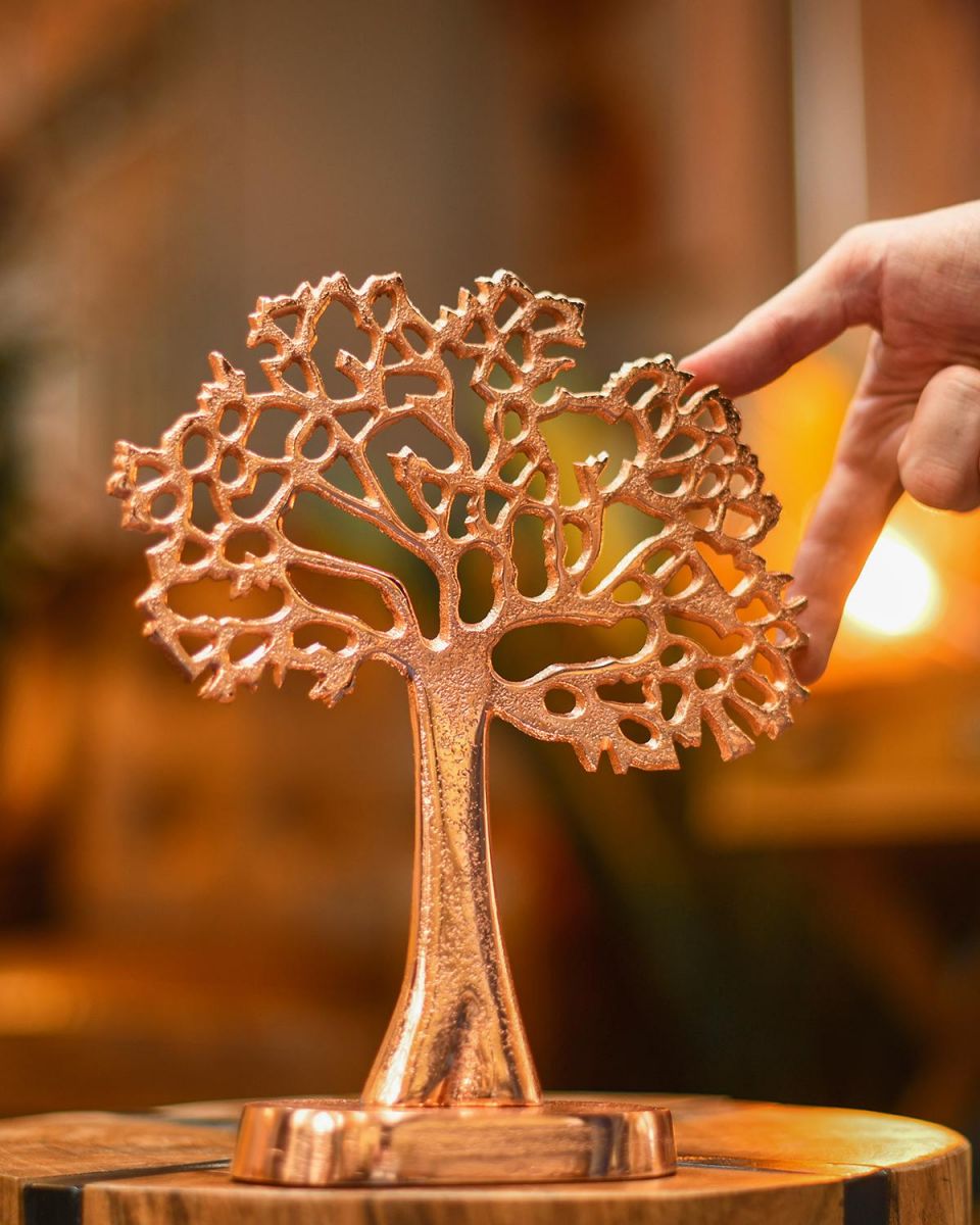 "Tree of Life" Antique Copper Ornament to Scale
