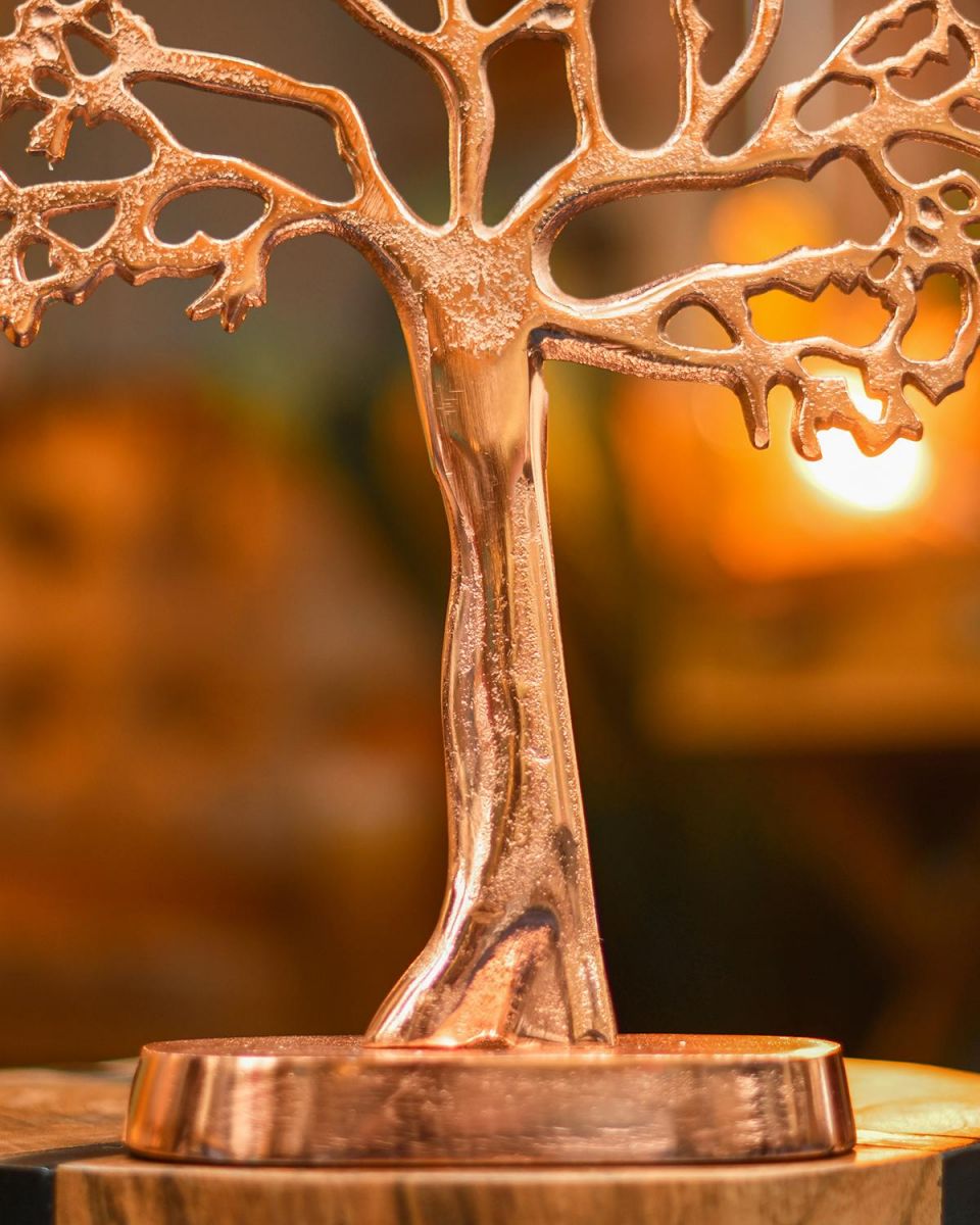 Close-up of the Antique Copper Finish on the Trunk of the Tree Close-up of the Antique Copper Finish on the Trunk of the Tree