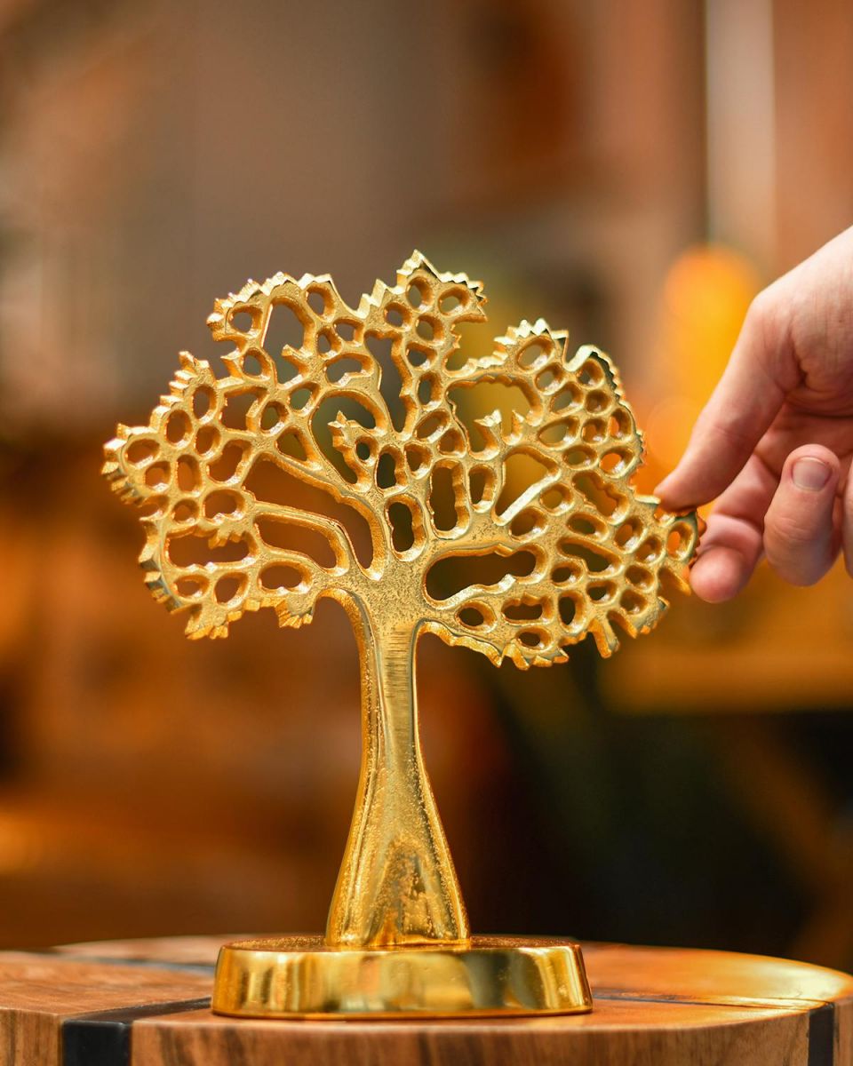 "Tree of Life" Antique Gold Ornament to Scale