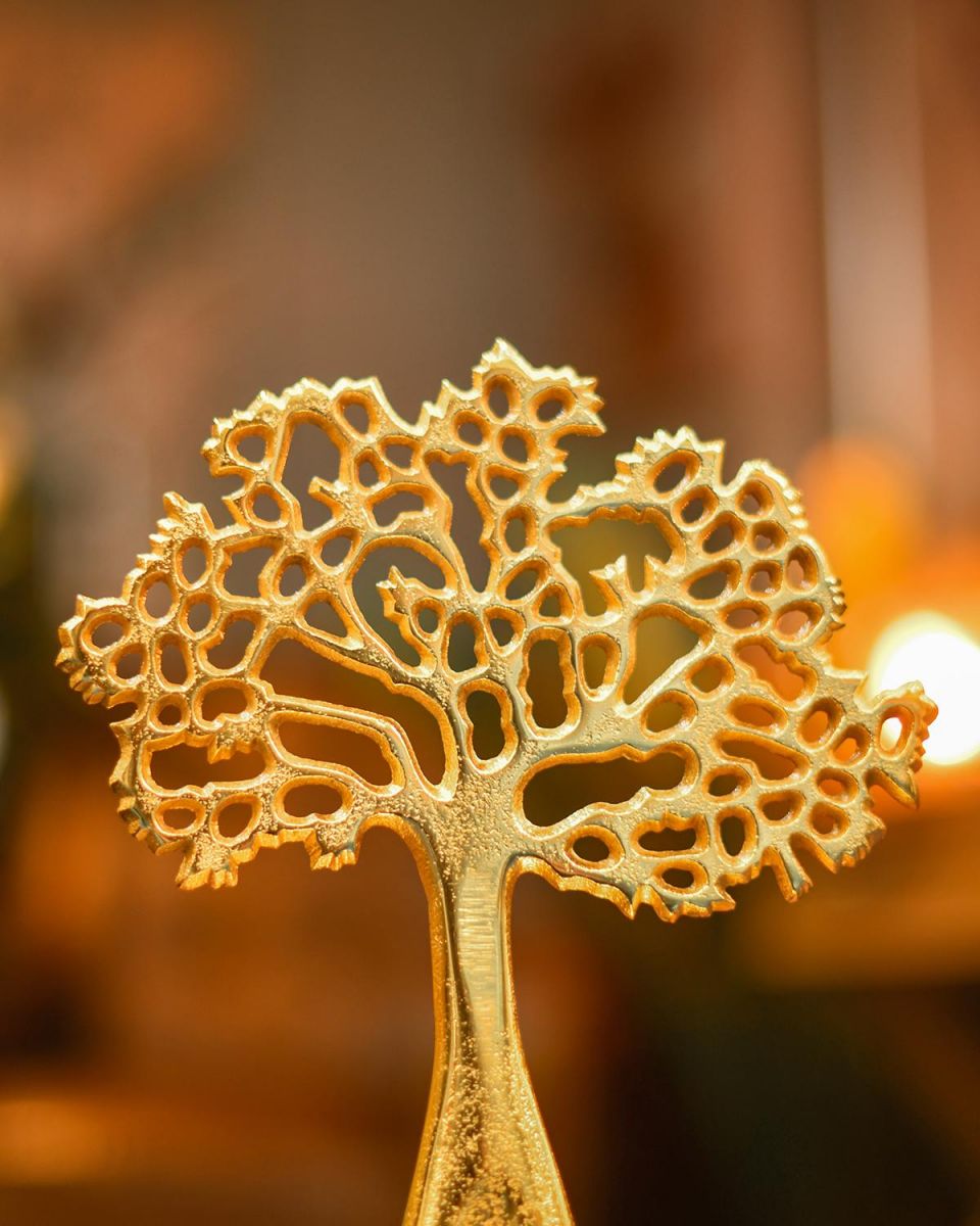 "Tree of Life" Ornament Finished in an Antique Gold Finish