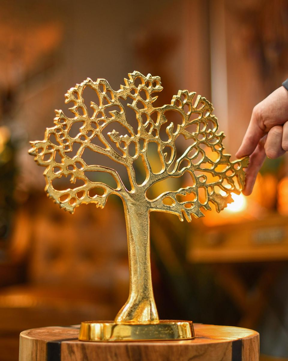 "Tree of Life" Antique Gold Ornament to Scale