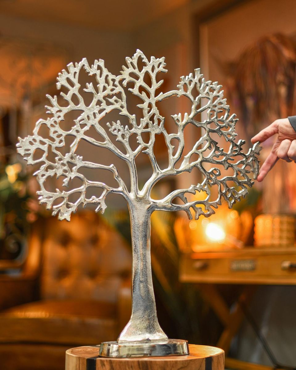 "Tree of Life" Antique Silver Ornament to Scale
