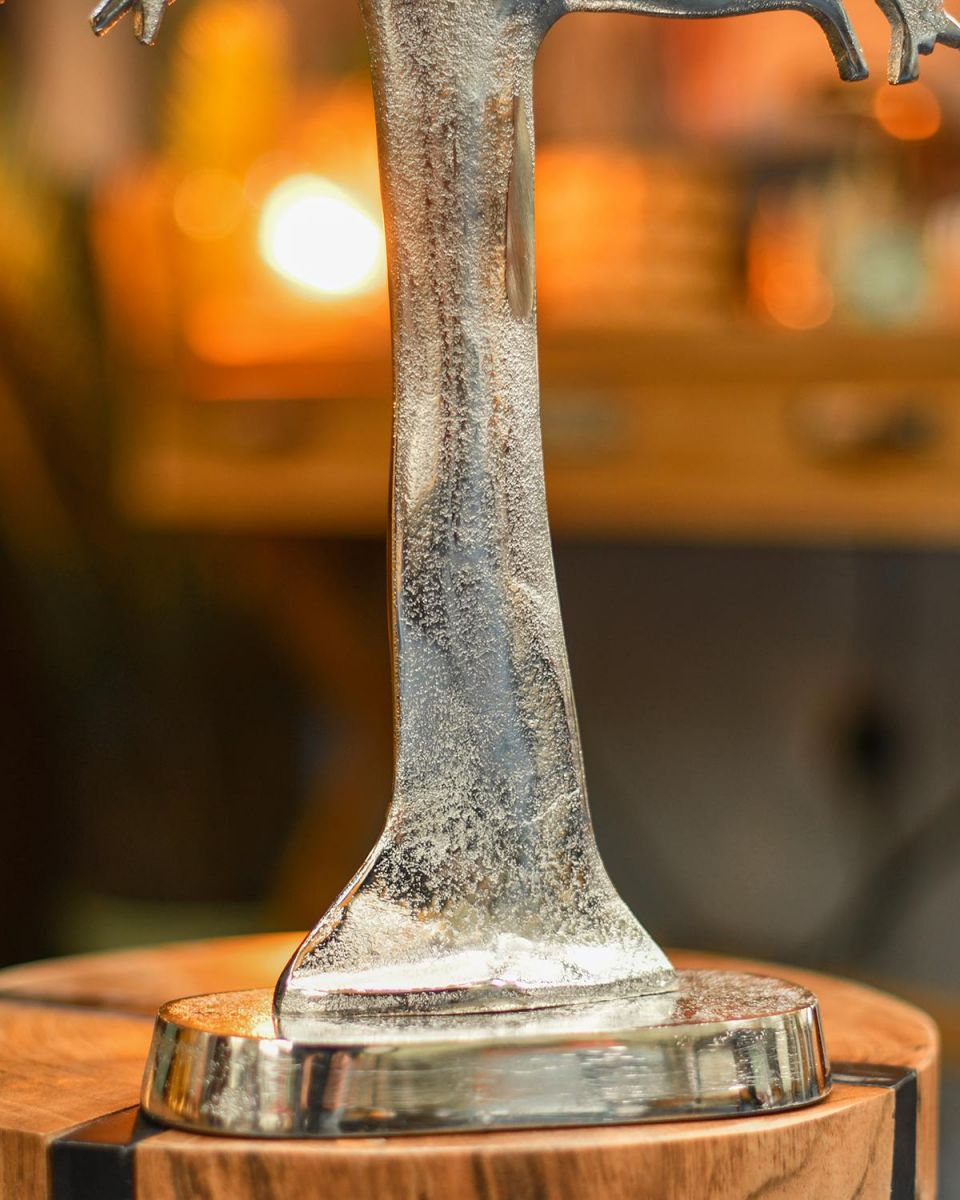 Close-up of the Base on the "Tree of Life" Antique Silver Ornament 