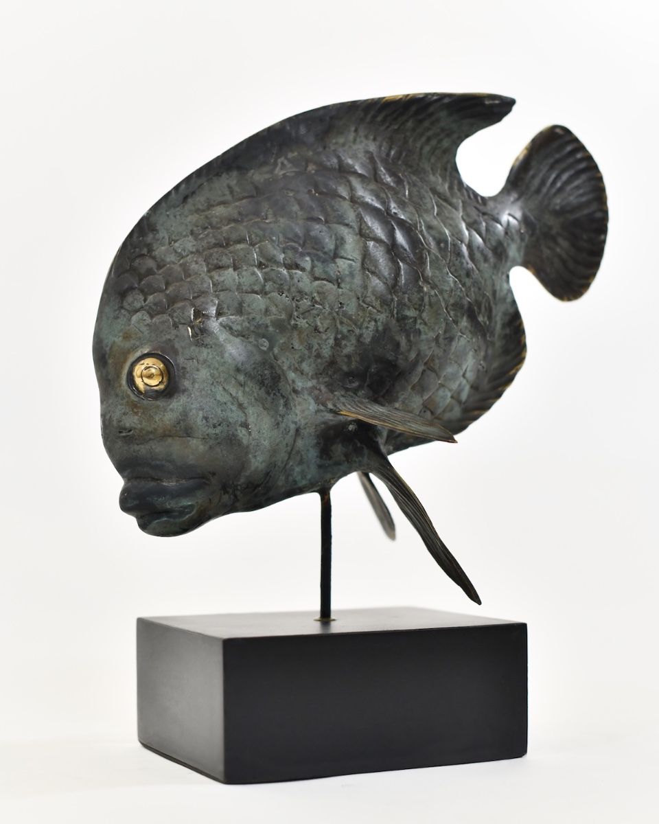"Abyssal Angler" Cast Brass Fish Sculpture